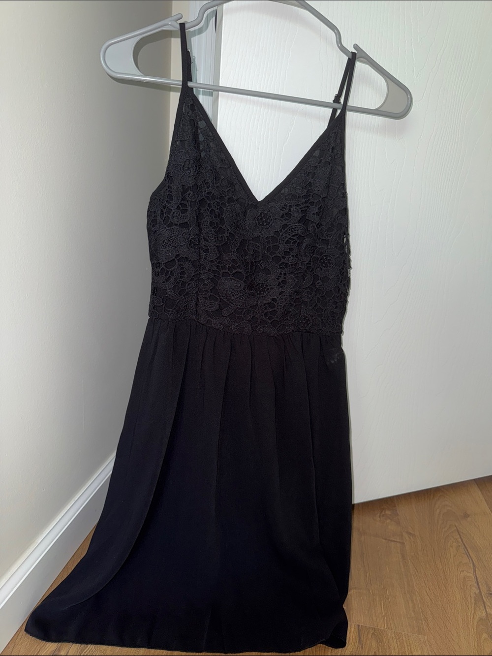 Classic Black Lace V-Neck Slip Dress